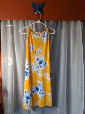 Bellamie 0X Plus Size Yellow Floral Dress